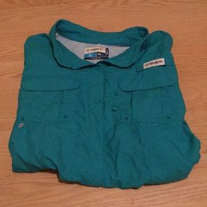 Magellan teal fishing shirt.